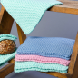 Preview: Gestrickte Topflappen 1 Paar staubiges Hellblau von Solwang Design